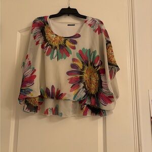 Milano Cream Blouse with Floral Print
